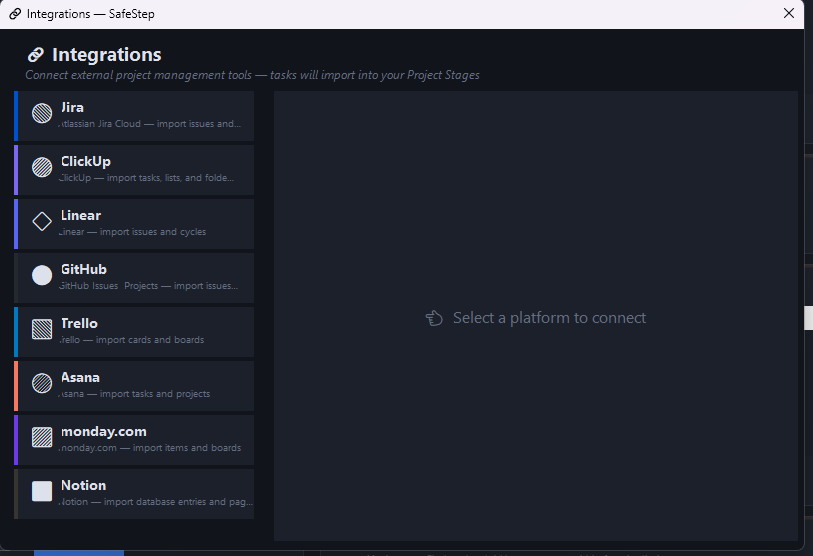 Work Flow Integration Panel