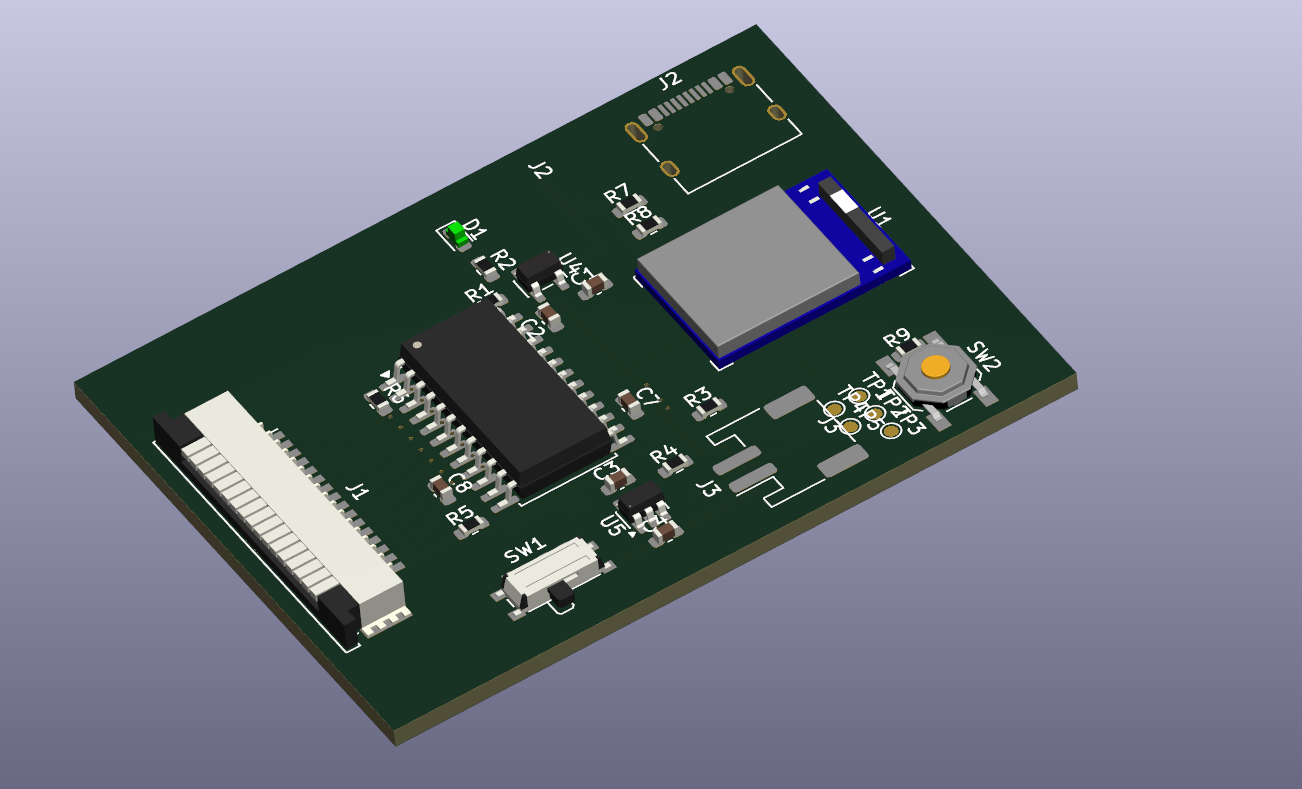 FootForze 3D PCB Render - Controller Board